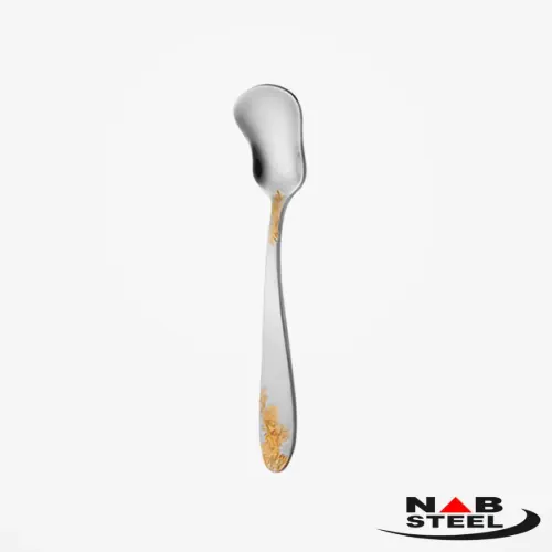 قاشق بستنی خوری ناب استیل مدل امپریال دورطلایی