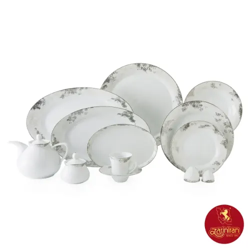 سرویس چینی زرین شهرزاد طرح کلودیا پلاتینی مرغوب