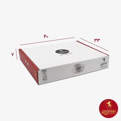 فنجان و نعلبکی کاپوچینو، لاته چینی زرین طرح ویلیج