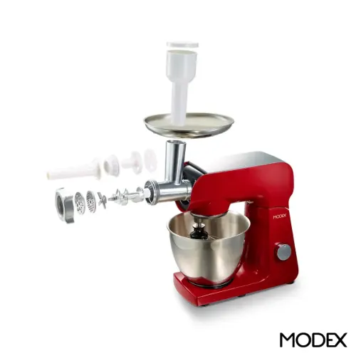 همزن کاسه دار حرفه ای با چرخ گوشت بدنه کامل فلزی 5 لیتری مدل MX860
