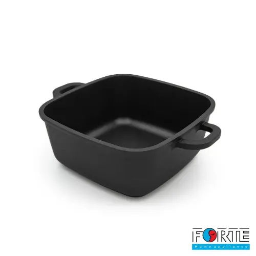 قابلمه سایز 20 پیرکس چهارگوش دایکاست مشکی فورته