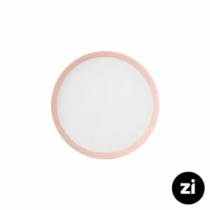 بشقاب تخت چینی زرین (Zi) فرم اس پاستل صورتی سایز 21