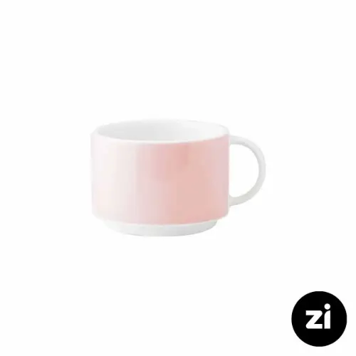فنجان چایخوری چینی زرین فرم اس پاستل صورتی سایز 8