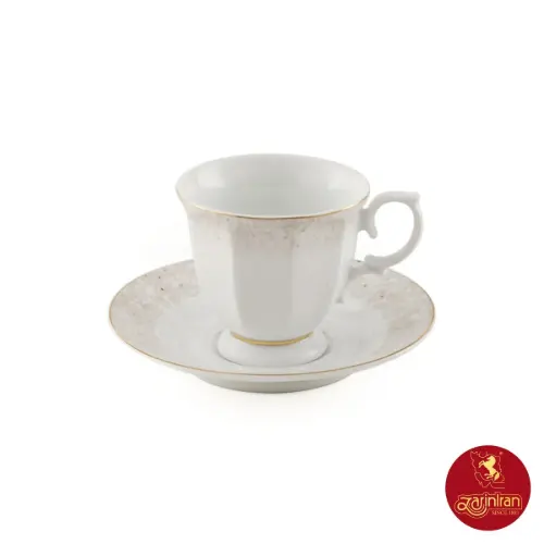 چینی زرین سرویس 12 پارچه چای خوری نئوکلاسیک طرح کاررا گلد
