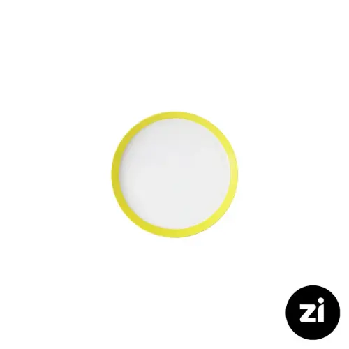 بشقاب تخت چینی زرین (Zi) فرم اس پاستل لیمویی سایز 12