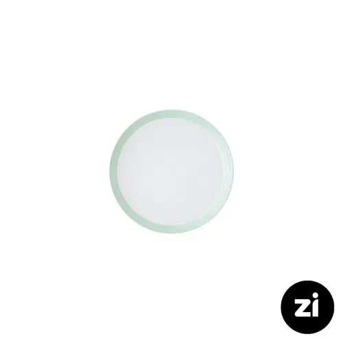 بشقاب تخت چینی زرین (Zi) فرم اس پاستل سبز سایز 12