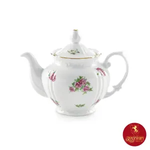 چینی زرین قوری چهار ترک طرح بیدگل مینیاتور