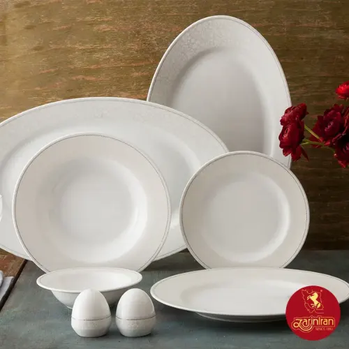 سرویس غذاخوری چینی زرین ایتالیا طرح کلارا 6 نفره