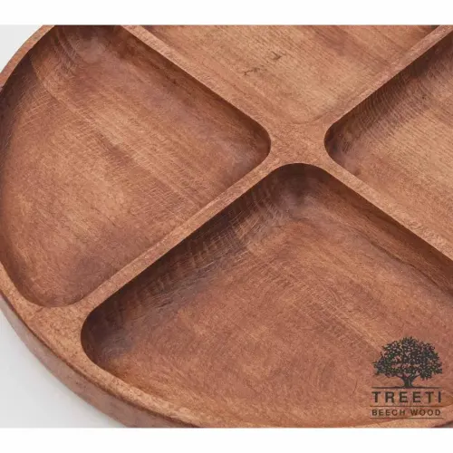 اردورخوری چوبی گرد چهار خانه تیریتی کوچک B2124