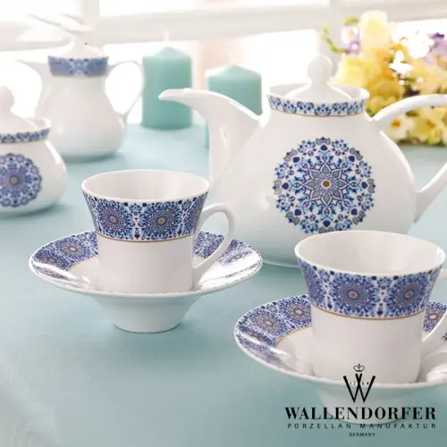 تعداد پارچه های سرویس چینی 12 نفره شهرزاد طرح سلطانیه طلایی والندورفر Wallendorfer