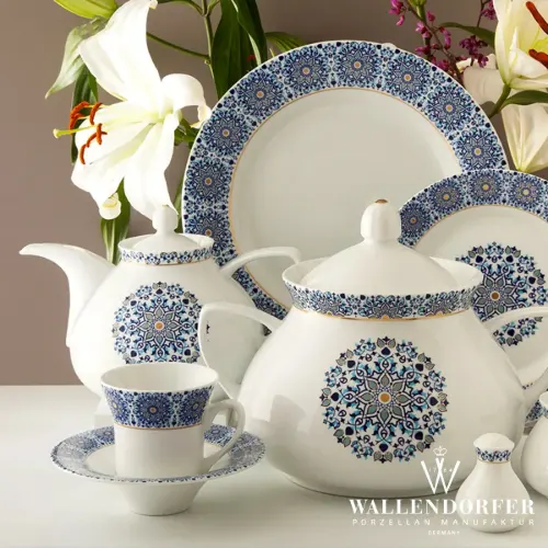 ترکیب سرویس چینی والندورفر Wallendorfer سلطانیه طلایی