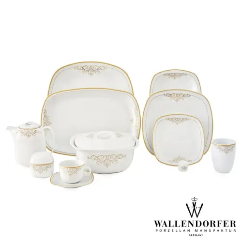 سرویس چینی با کیفیت والندورفر Wallendorfer کواترو طرح موناکو 12 نفره