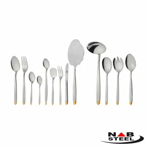 انتخاب سرویس 116 پارچه ناب استیل مدل پالرمو دورطلایی جعبه کادویی