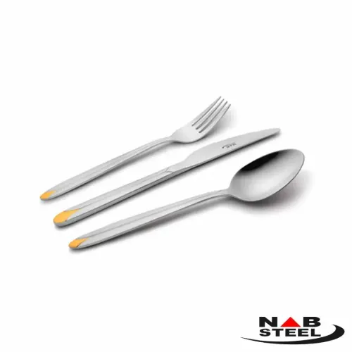 سرویس 116 پارچه ناب استیل مدل پالرمو دورطلایی جعبه کادویی