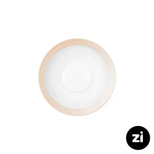 نعلبکی زیر استکانی چینی زرین (Zi) فرم اس سایز 12 طرح پاستل گلبهی
