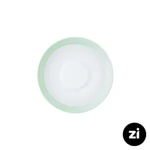 نعلبکی زیر استکانی چینی زرین (Zi) فرم اس سایز 12 طرح پاستل سبز