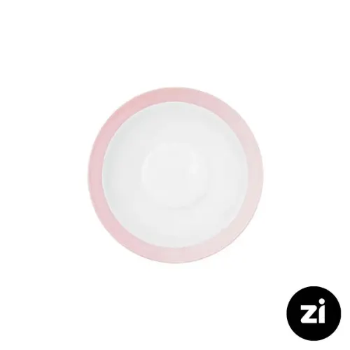 نعلبکی زیر استکانی چینی زرین (Zi) فرم اس سایز 12 طرح پاستل صورتی
