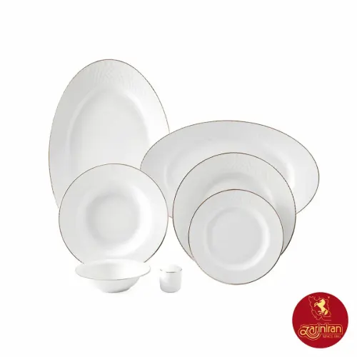 سرویس 12 نفره چینی زرین قالب رادیانس طرح زرین لب طلایی