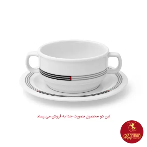 پیاله چینی زرین هتلی 49 دو دسته سایز 10 طرح وگاس