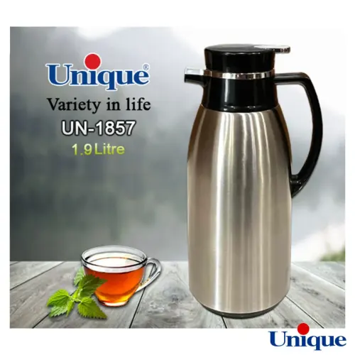 فلاسک 1.9 لیتر استیل شیشه صورتی یونیک UN-1857