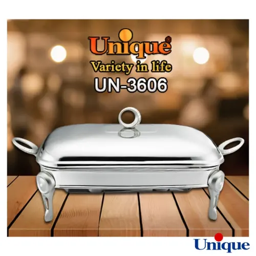 سوفله خوری یونیک مستطیل بزرگ نگین دار نقره ای UN-3606