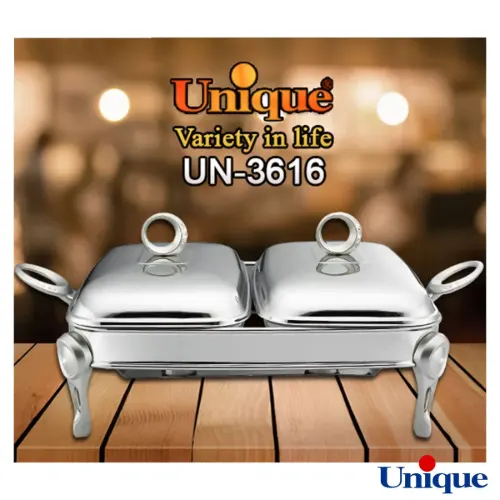 سوفله خوری یونیک دو خانه نگین دار نقره ای UN-3616
