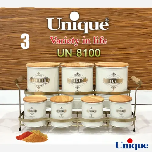 ست ادویه 7 عددی پایه دار یونیک UN-8100