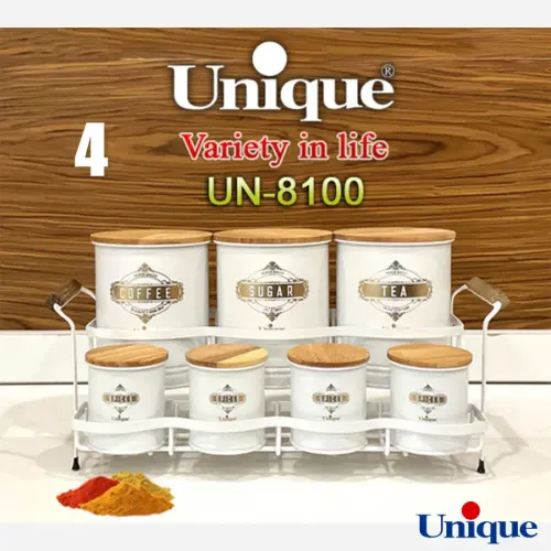 ست ادویه 7 عددی پایه دار یونیک UN-8100