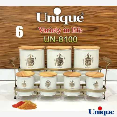 ست ادویه 7 عددی پایه دار یونیک UN-8100