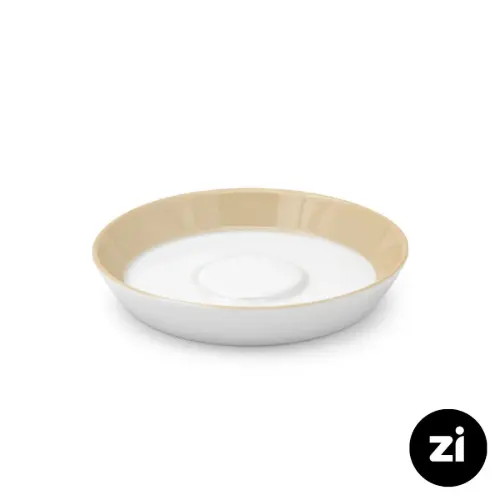 نعلبکی زیر استکانی چینی زرین (Zi) فرم اس سایز 12 طرح پاستل کرم