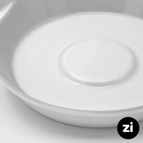 نعلبکی زیر استکانی چینی زرین (Zi) فرم اس سایز 12 طرح سفید