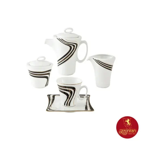 سرویس چینی زرین وینچی طرح زیبرا 12 نفره 97 پارچه