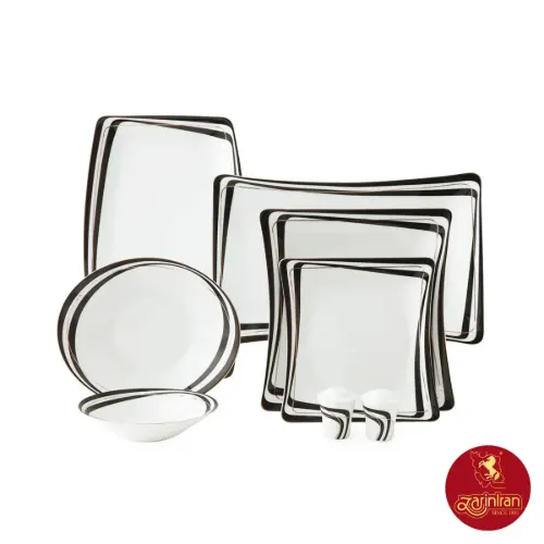 سرویس چینی زرین وینچی طرح زیبرا 12 نفره 97 پارچه