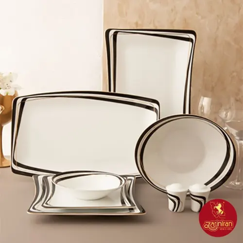 سرویس چینی زرین وینچی طرح زیبرا 12 نفره 97 پارچه