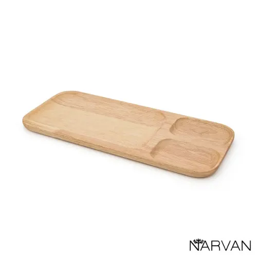 تخته سرو چوبی مستطیل سه خانه نامتقارن نارون R2915