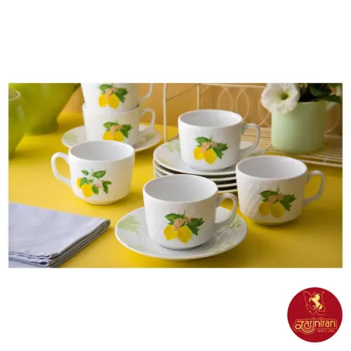 سرویس چای خوری چینی زرین رادیانس طرح سیترونلا 12 پارچه