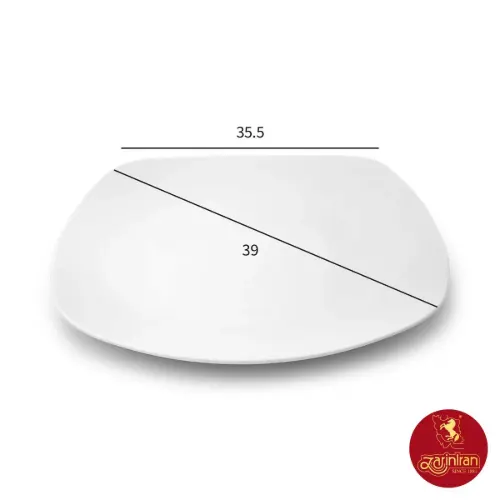 دیس چینی زرین کواترو سایز 36 طرح سفید
