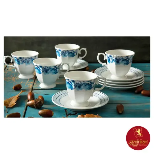 سرویس چای خوری چینی زرین نئوکلاسیک طرح آراگل 12 پارچه