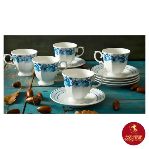 قهوه خوری گل دار آبی