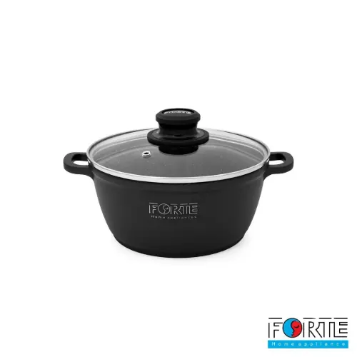 سرویس قابلمه گرانیتی 14 پارچه فورته Forte مدل پریما مشکی