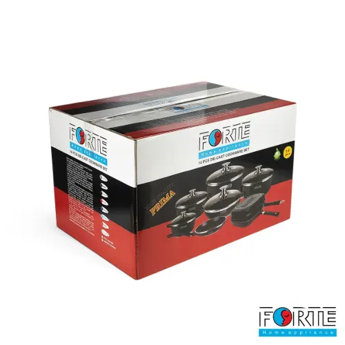 سرویس قابلمه گرانیتی 14 پارچه فورته Forte مدل پریما مشکی