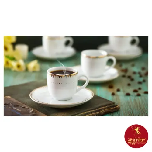 سرویس 12 پارچه قهوه خوری چینی زرین طرح سپیدار