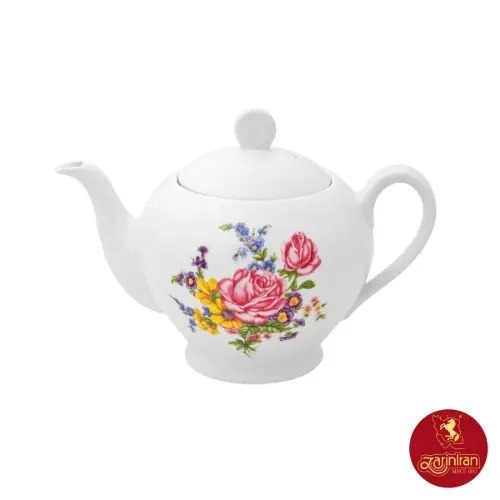 قوری چینی زرین ایتالیا اف طرح رزالین سایز 8