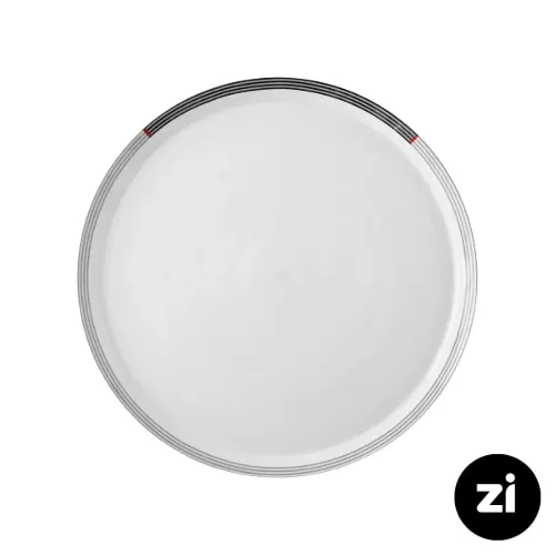 بشقاب تخت چینی زرین (Zi) فرم اس وگاس قرمز سایز 24