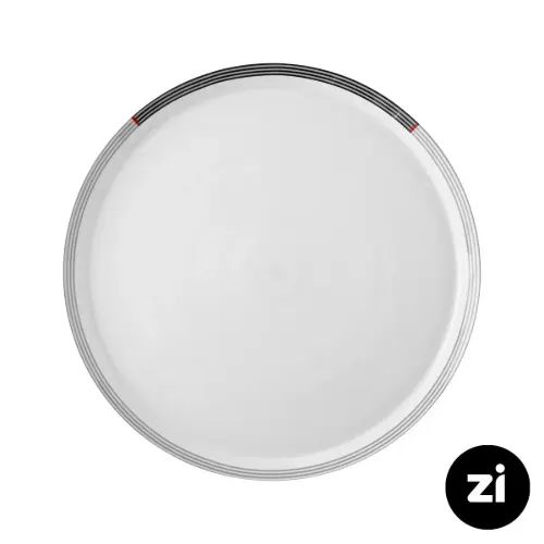 بشقاب تخت چینی زرین (Zi) فرم اس وگاس قرمز سایز 27
