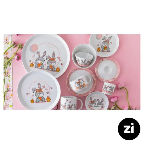 فنجان چایخوری چینی زرین (Zi) فرم اس طرح هپی ربیت سایز 8