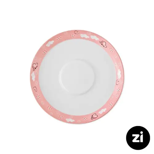 نعلبکی زیر استکانی چینی زرین (Zi) فرم اس طرح هپی ربیت سایز 15