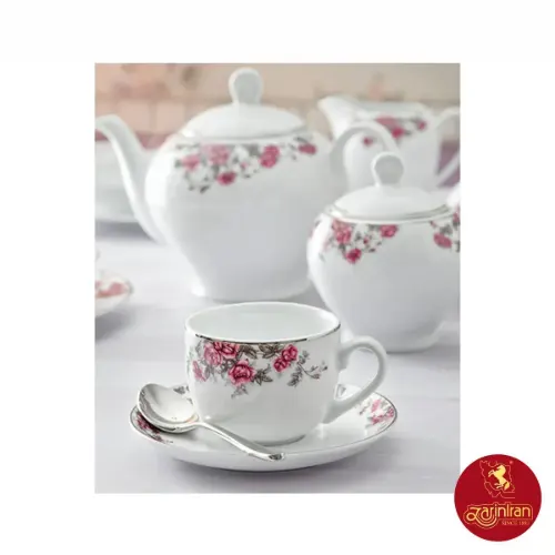 سرویس چای خوری چینی زرین ایتالیا اف طرح آران 12 پارچه