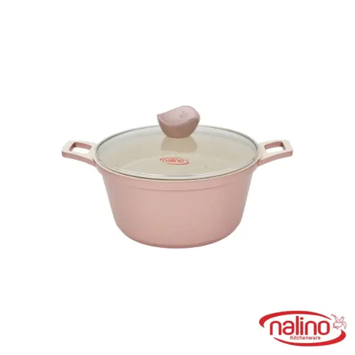 قابلمه گرانیتی نالینو مدل دنیز سایز 24 رنگ رزگلد