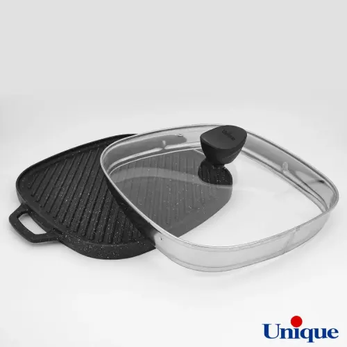 تابه گریل چدنی یونیک مربع 28 سانتیمتری UN-6031
